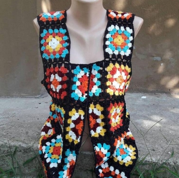 Granny Square vintage boho top - Picture 8 of 8